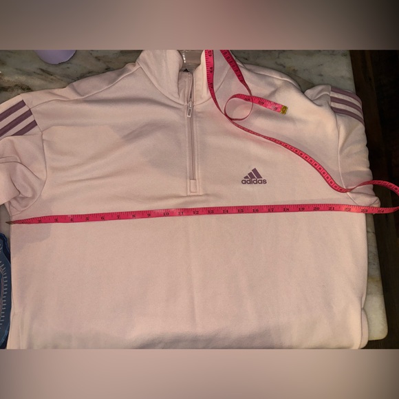 EUC Women’s Adidas Half Zip Pullover Pink & Purple Stripes Size Large - Picture 8 of 8